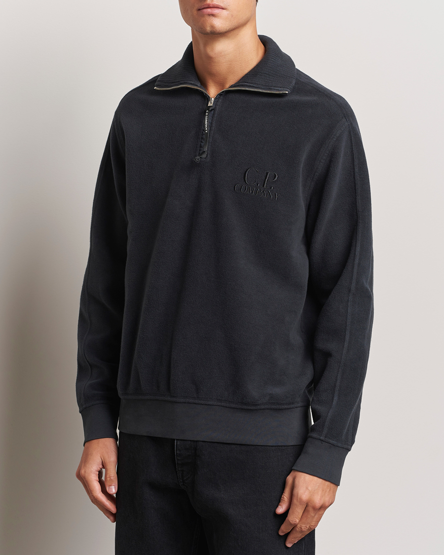 Herre |  | C.P. Company | Brushed Diagonal Fleece Half Zip Grey Black