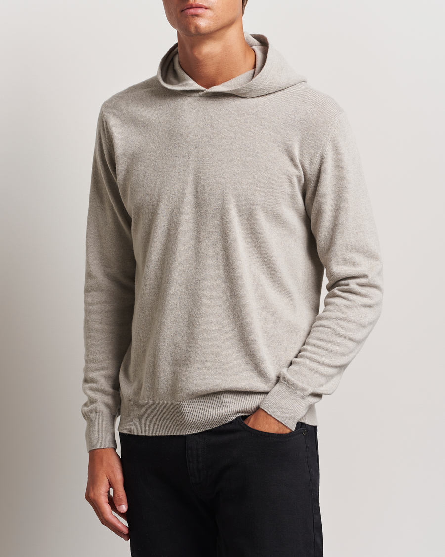 Herre | Hættetrøjer | Oscar Jacobson | Pascal Wool/Cashmere Hoodie Beige