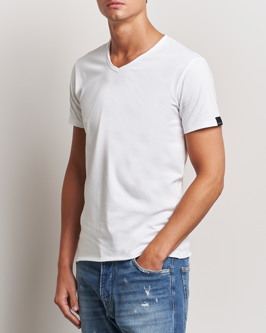 Herre | Kortærmede t-shirts | Replay | V-Neck T-Shirt White
