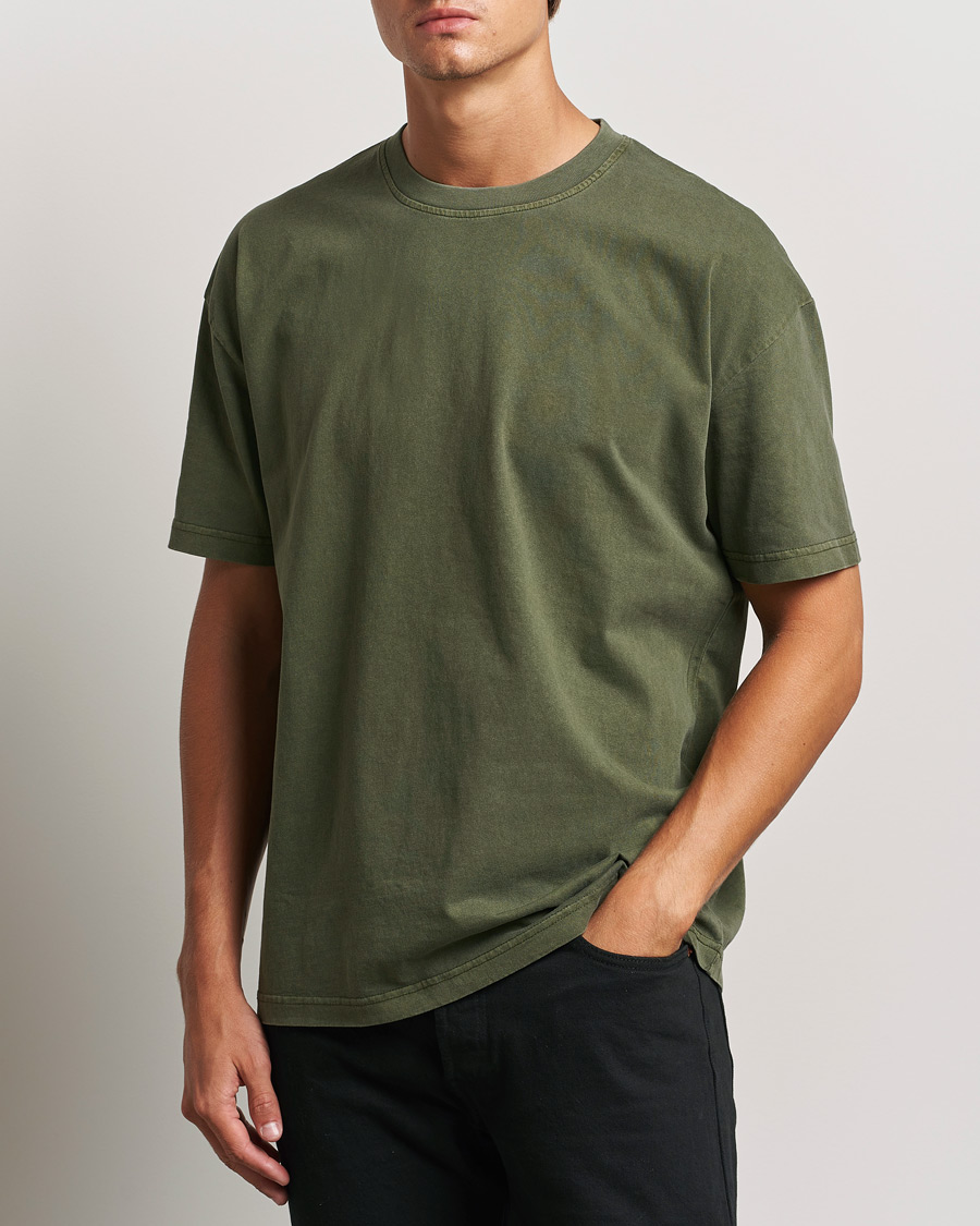 Herre |  | Samsøe Samsøe | Pigment Dyed Crew Neck T-Shirt Forest Night