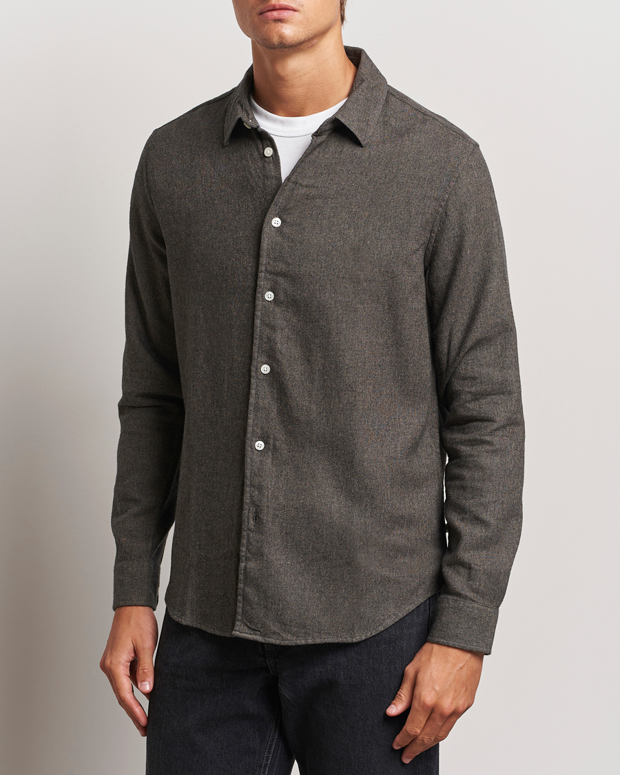 Herre |  | Samsøe Samsøe | Liam Brushed Flannel Shirt Major Brown Melange