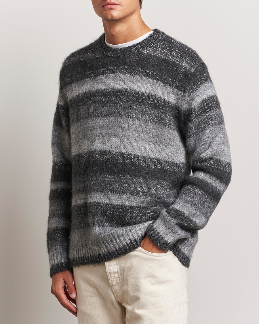 Herre |  | Samsøe Samsøe | Saarin Mohair Striped Sweater Grey