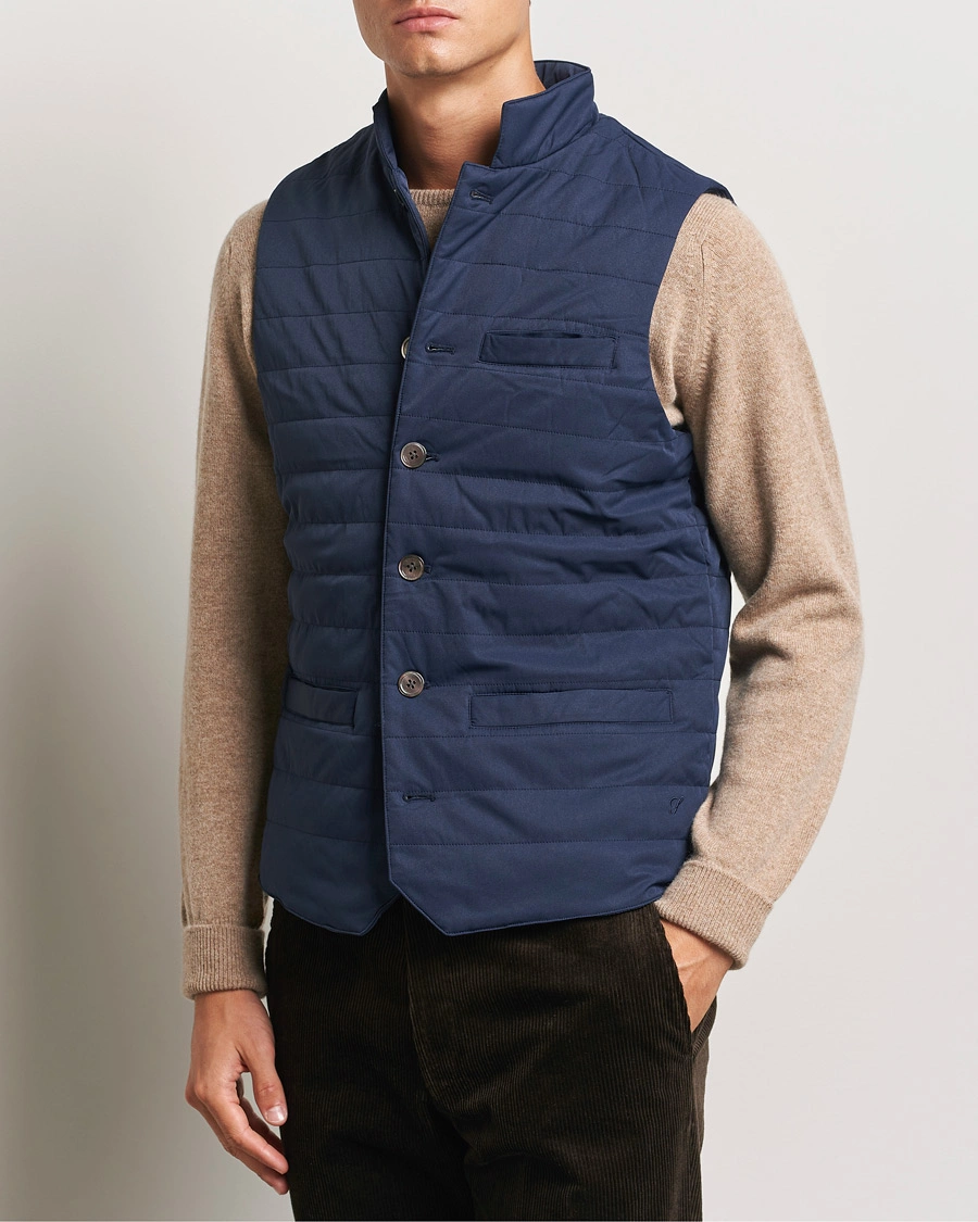 Herre |  | Stenströms | Dressed Mid Layer Twill Gilet Navy