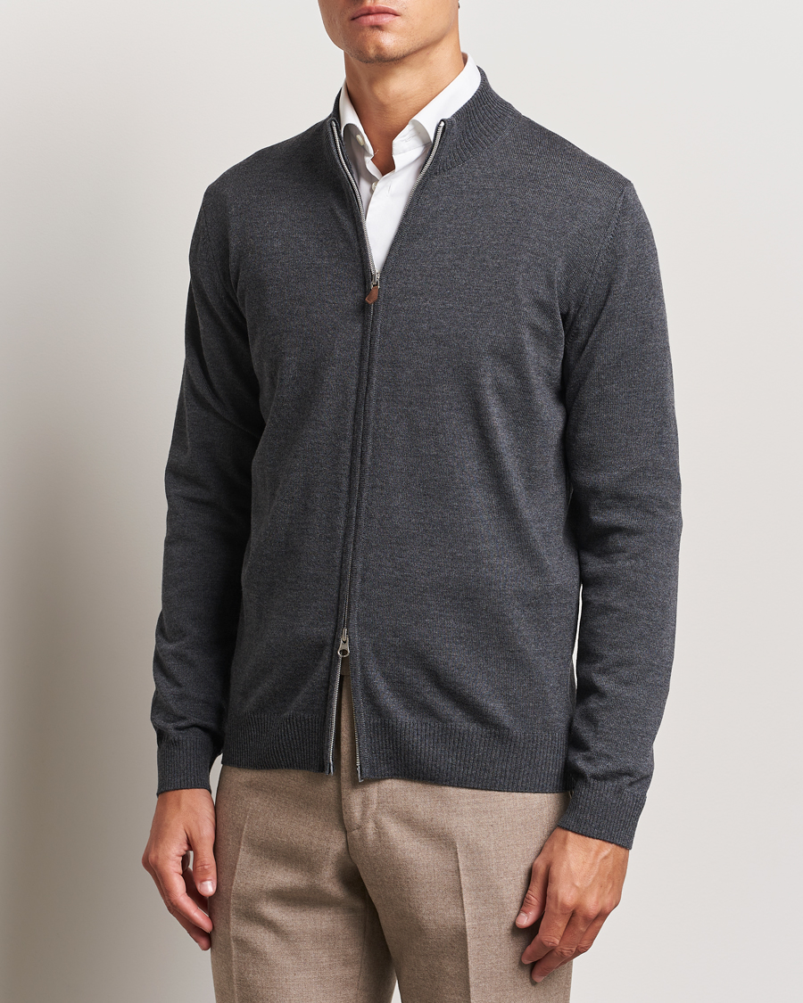 Herre |  | Stenströms | Merino Full Zip Dark Grey