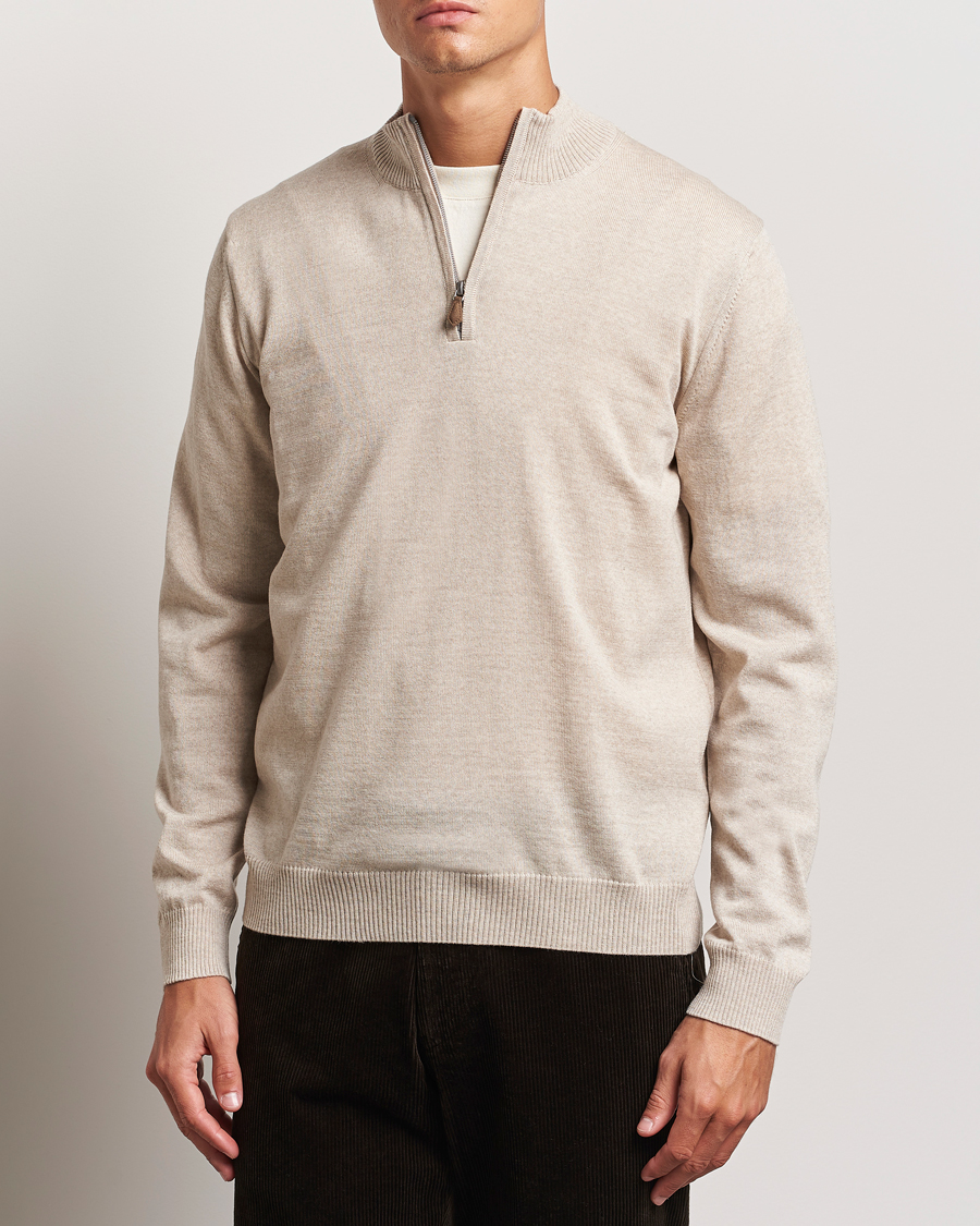 Herre |  | Stenströms | Merino Half Zip Beige