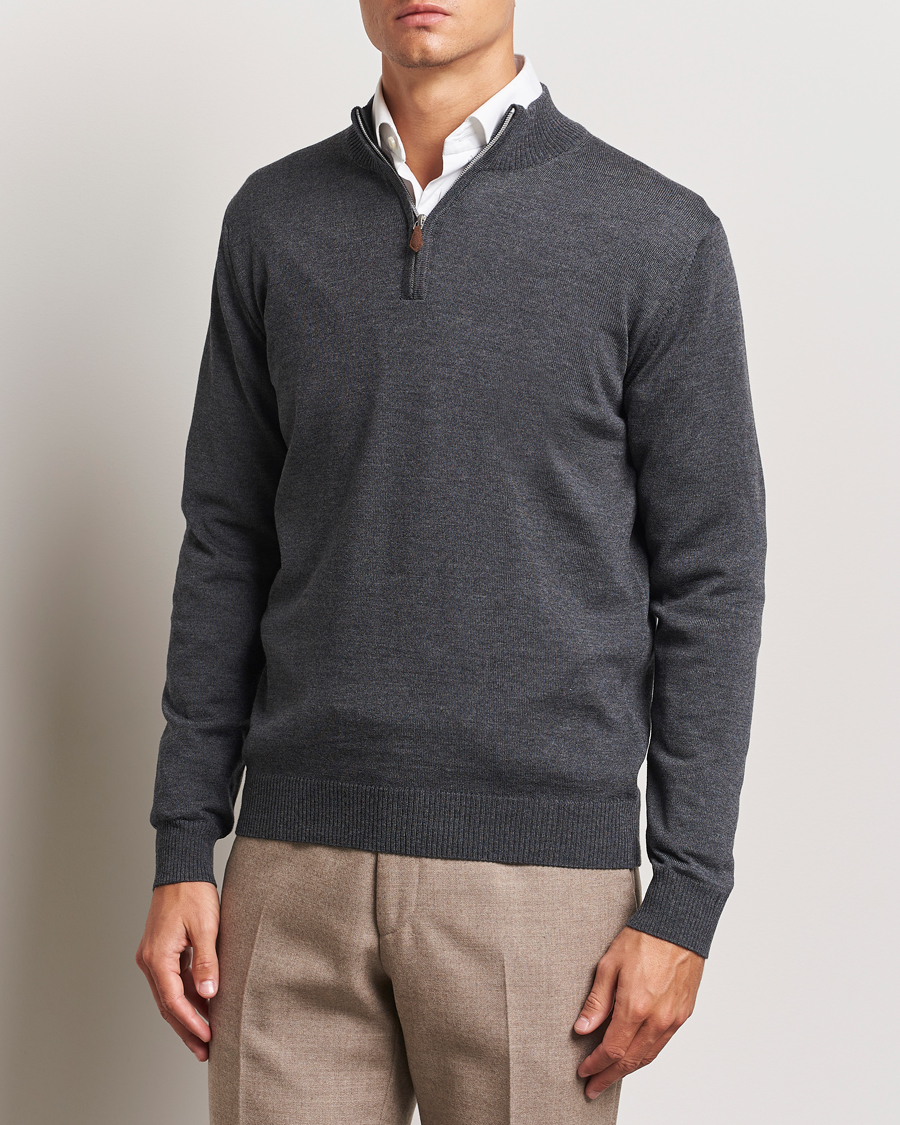 Herre |  | Stenströms | Merino Half Zip Dark Grey