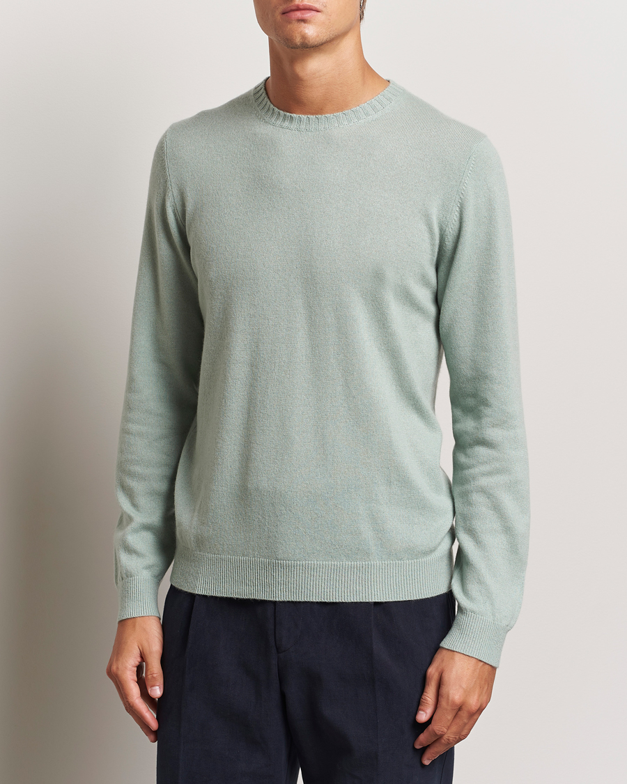 Herre | Kashmirtrøjer | Stenströms | Cashmere Crewneck Light Green