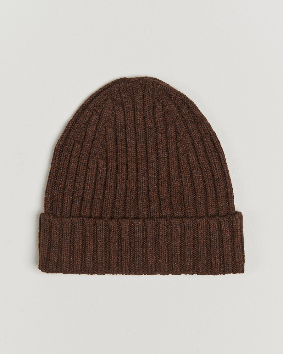 Herre |  | Stenströms | Ribbed Cotton/Cashmere Hat Brown