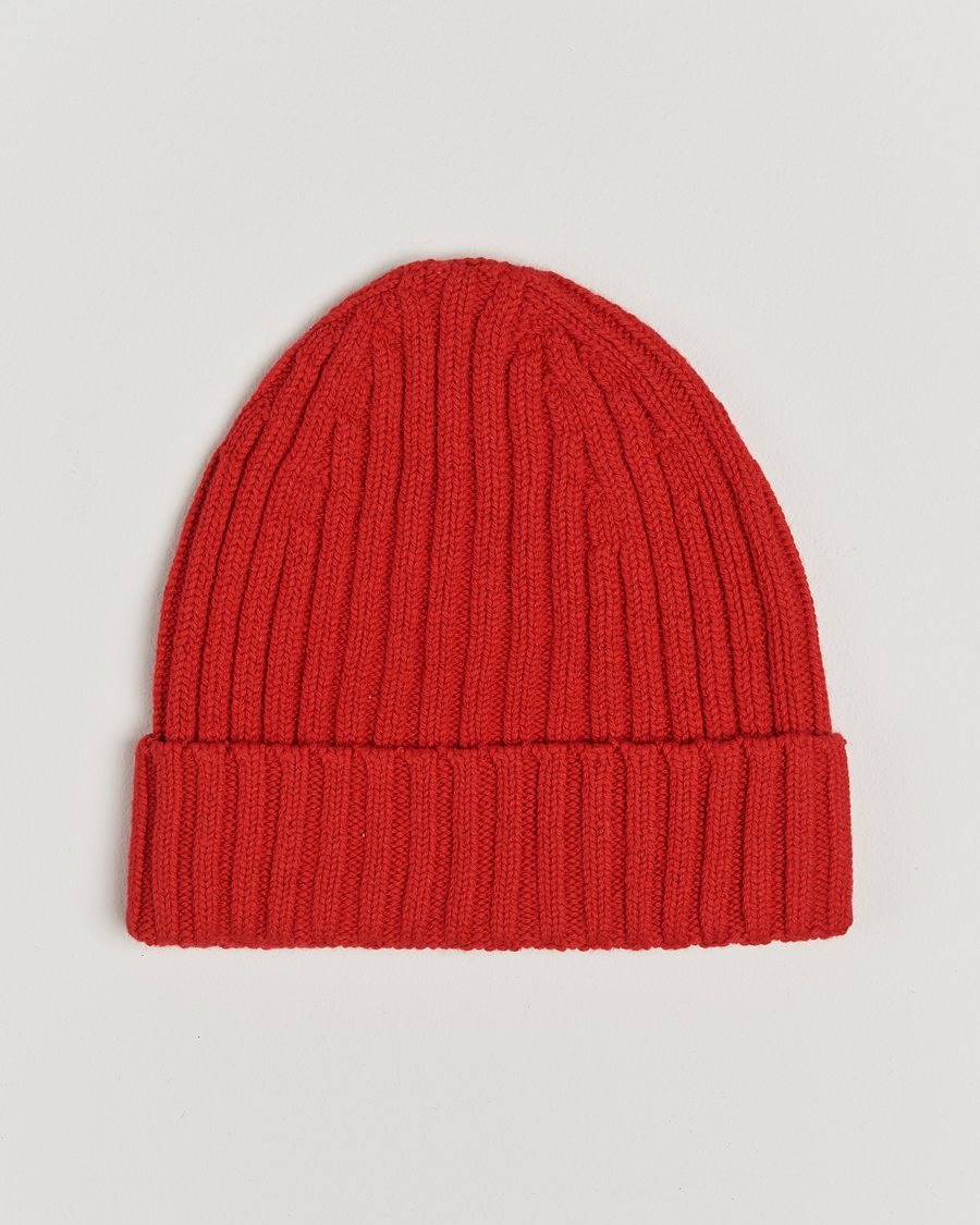 Herre |  | Stenströms | Ribbed Cotton/Cashmere Hat Red