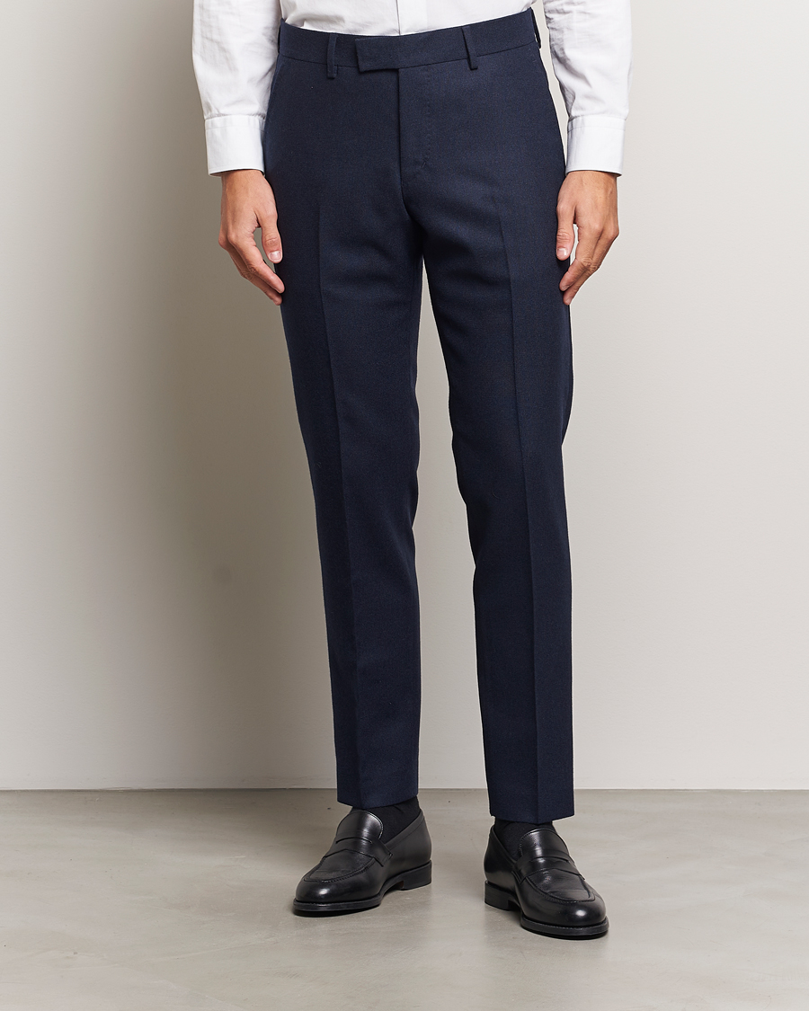 Herre |  | Tiger of Sweden | Tenuta Brushed Wool Trousers Sea Blue