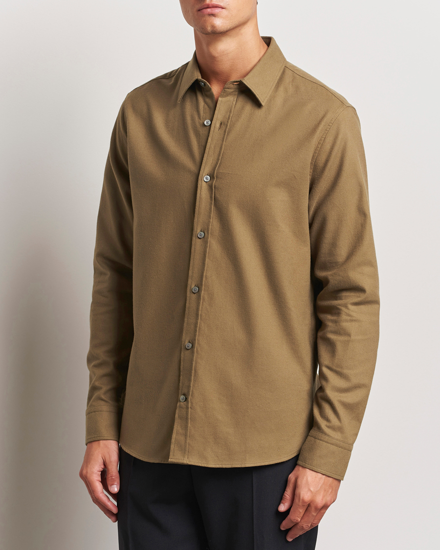 Herre | Casual | Tiger of Sweden | Benjamins Brushed Twill Shirt Old Wolf