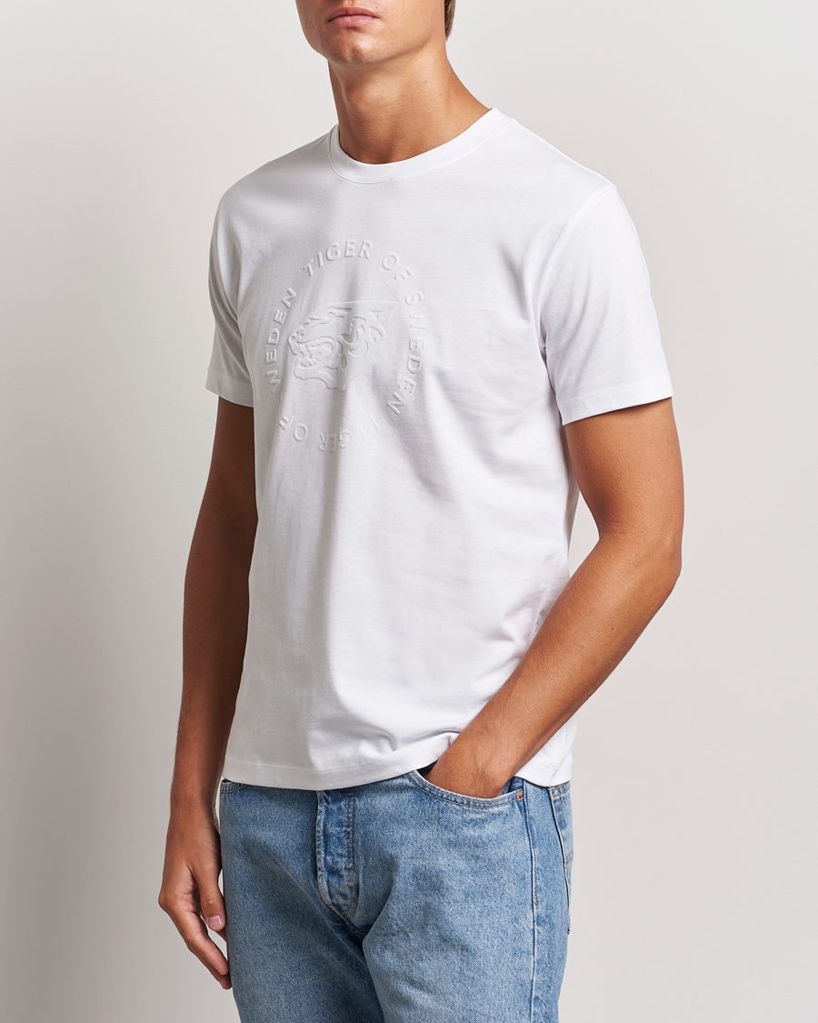 Herre |  | Tiger of Sweden | Dillan Logo Crew Neck T-Shirt Pure White