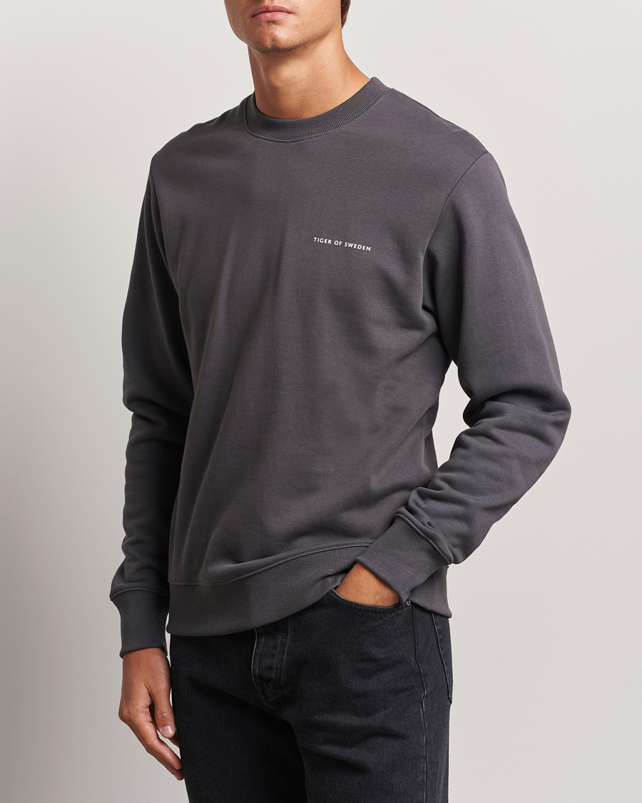 Herre |  | Tiger of Sweden | Emerson Crew Neck Sweatshirt Charcoal