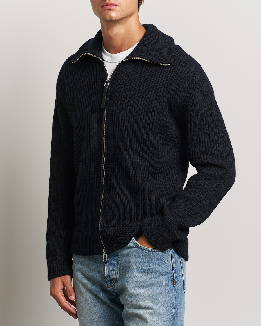 Herre |  | Tiger of Sweden | Niall Heavy Knitted Full Zip Light Ink