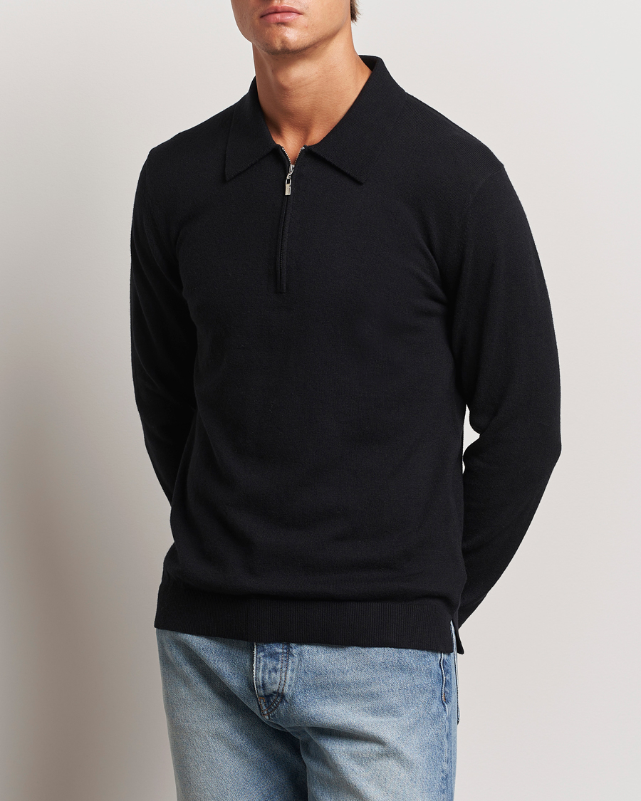 Herre |  | Tiger of Sweden | Orbit Wool/Cotton Half Zip Black