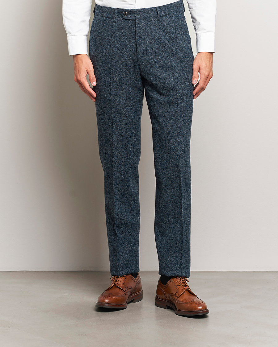 Herre | Jakkesæt | Walker Slater | Edward Wool Donegal Trousers Navy