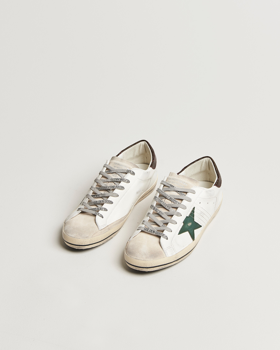 Herre | Sko i ruskind | Golden Goose | Super-Star Sneakers White/Green