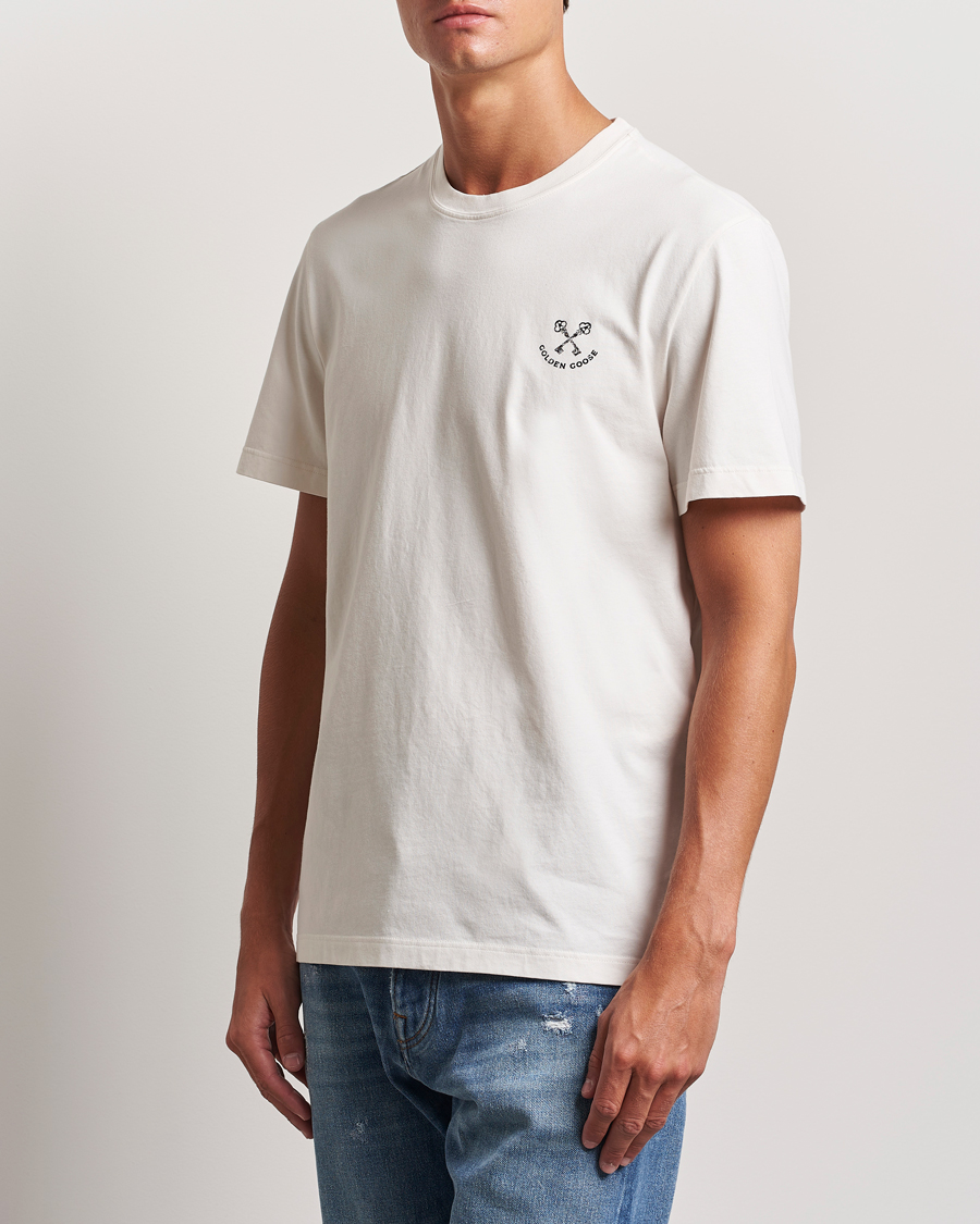 Herre |  | Golden Goose | Journey Short Sleeve T-Shirt Heritage White
