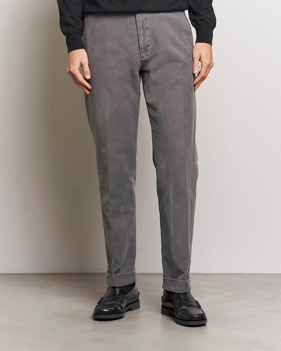 Herre |  | Incotex | Regular Fit Moleskin Slacks Dark Grey