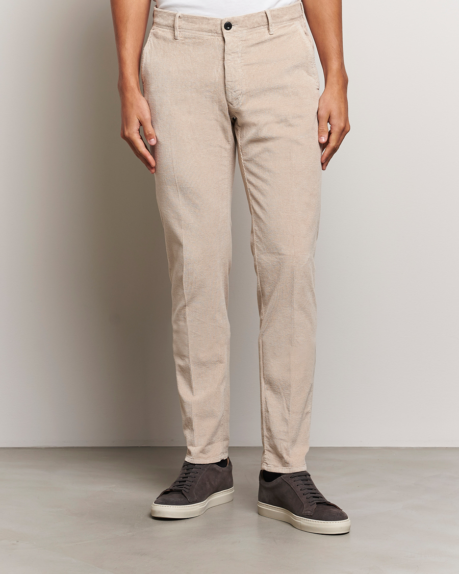 Herre | Italian Department | Incotex | Slim Fit Leisure Cord Slacks Light Beige