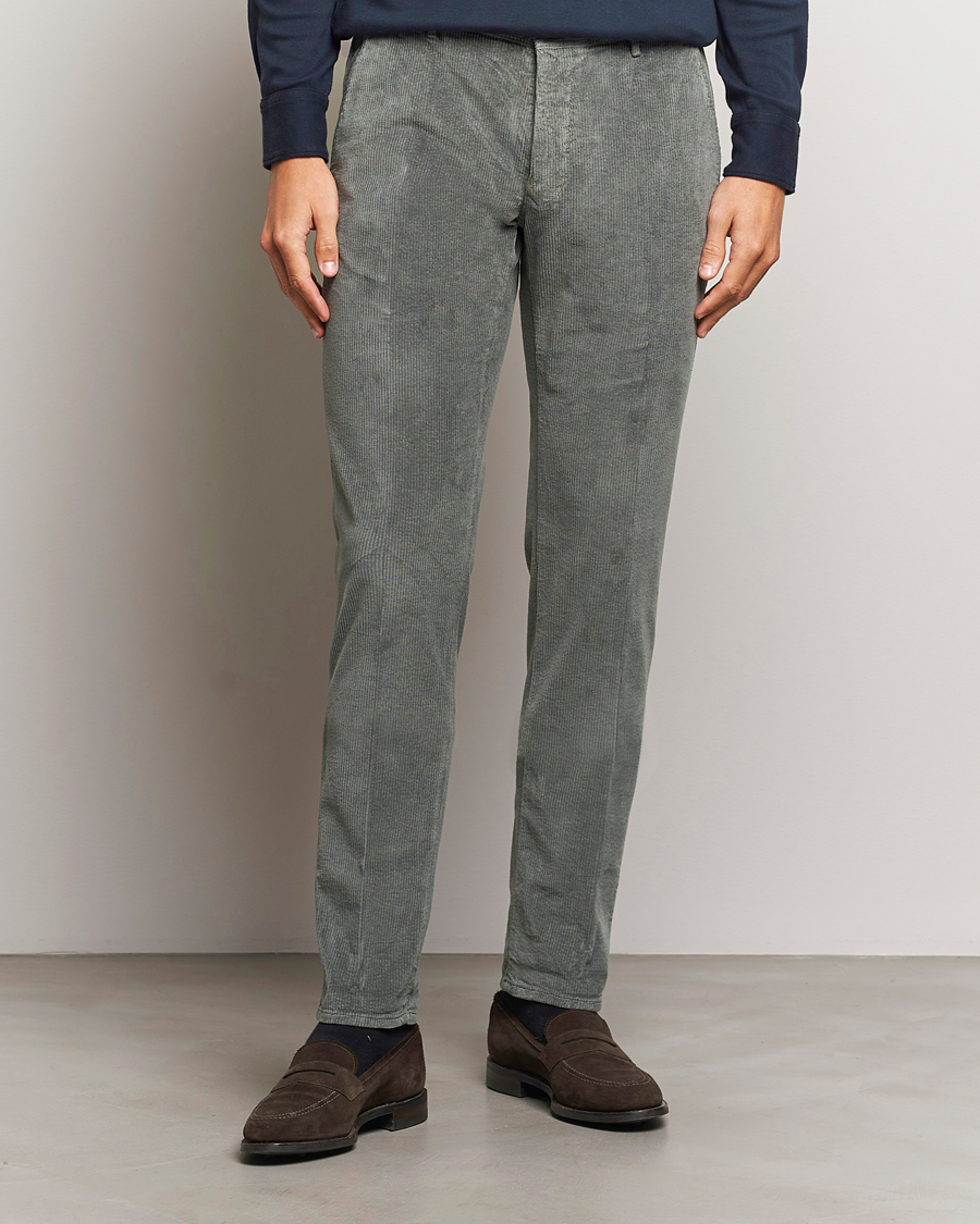 Herre | Italian Department | Incotex | Slim Fit Leisure Cord Slacks Grey