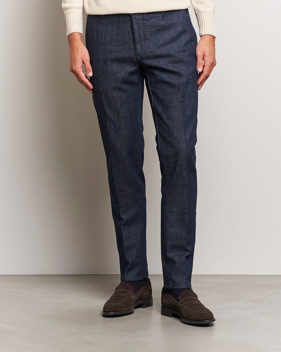 Herre | Italian Department | Incotex | Slim Fit Denim Slacks Dark Blue