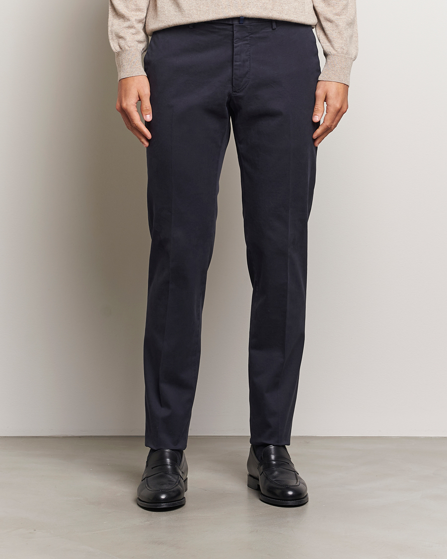 Herre |  | Incotex | Slim Fit Cotton Stretch Chinos Navy