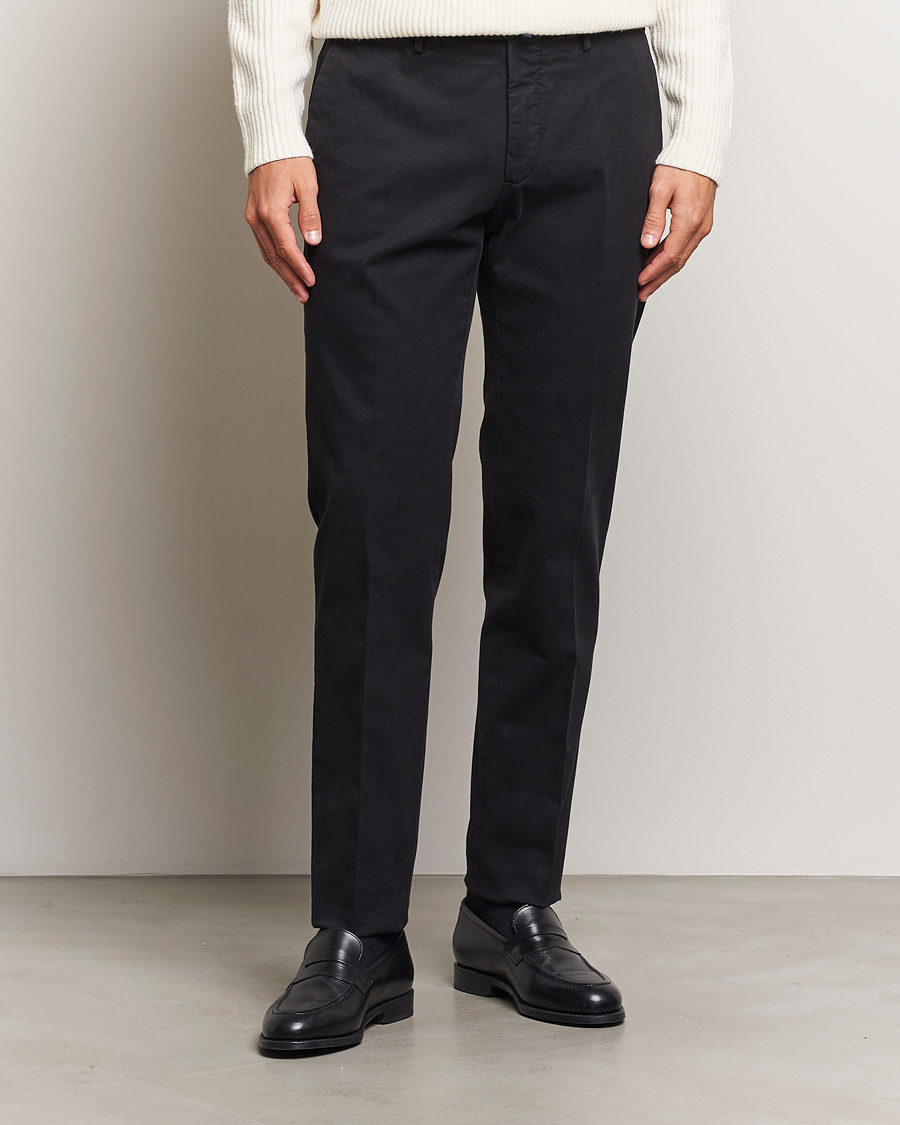 Herre |  | Incotex | Slim Fit Cotton Stretch Chinos Black