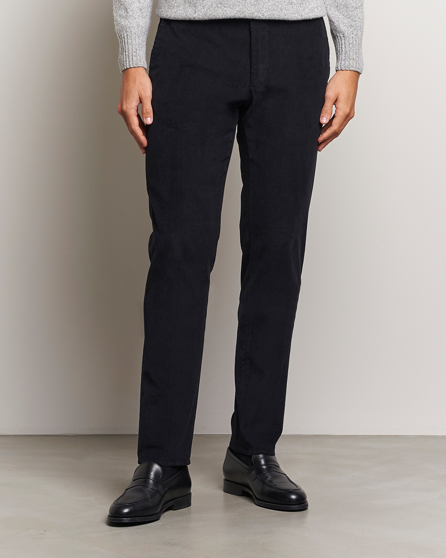 Herre | Italian Department | Incotex | Slim Fit Baby Corduroy Trousers Navy