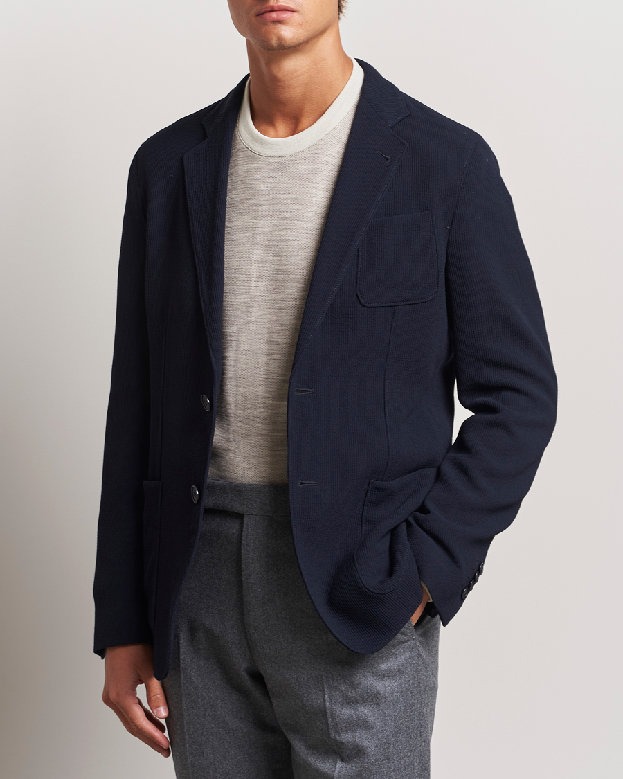 Herre |  | Giorgio Armani | Stretch Wool Blazer Navy