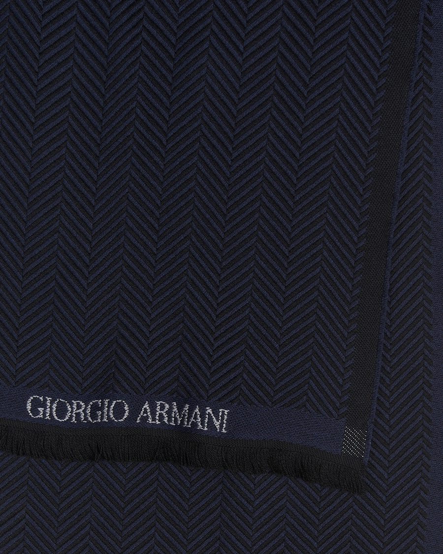 Herre |  | Giorgio Armani | Wool Chevron Scarf Navy