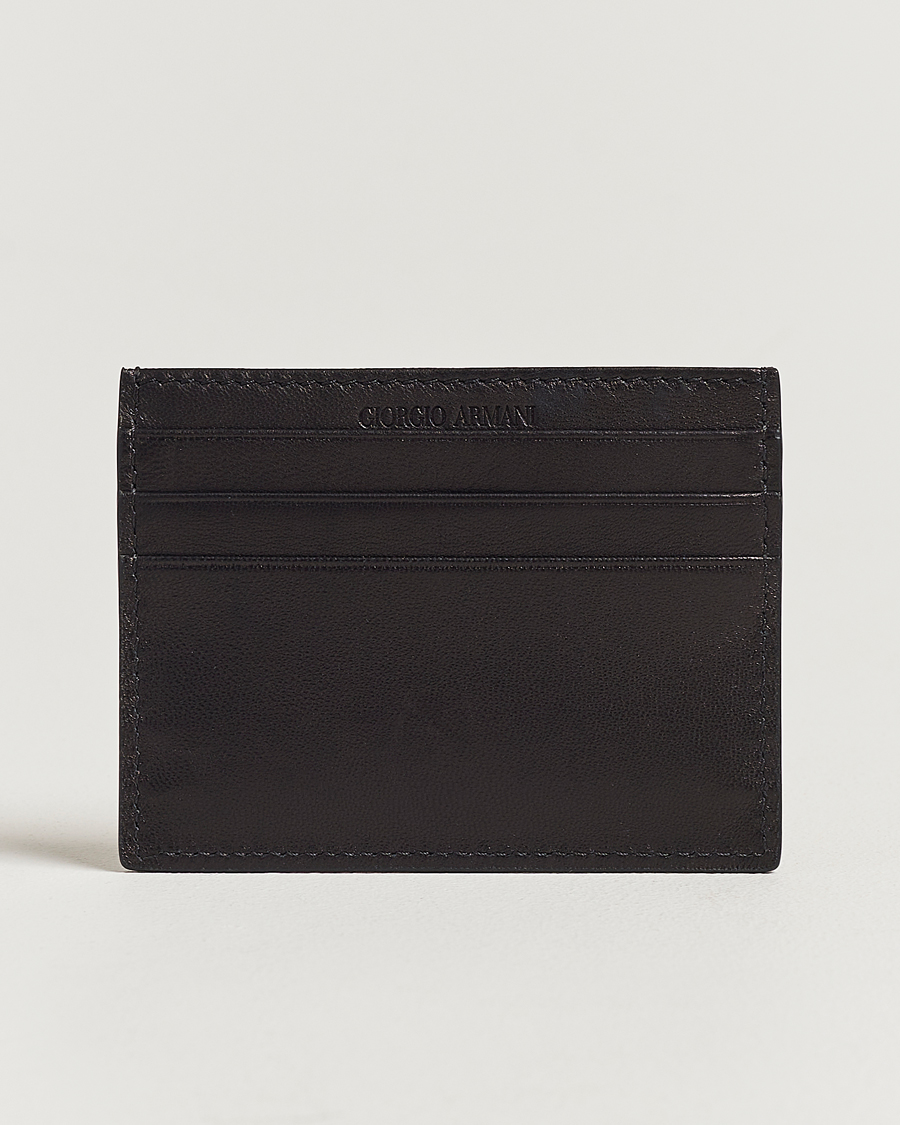Herre |  | Giorgio Armani | Nappa Leather Card Holder Black