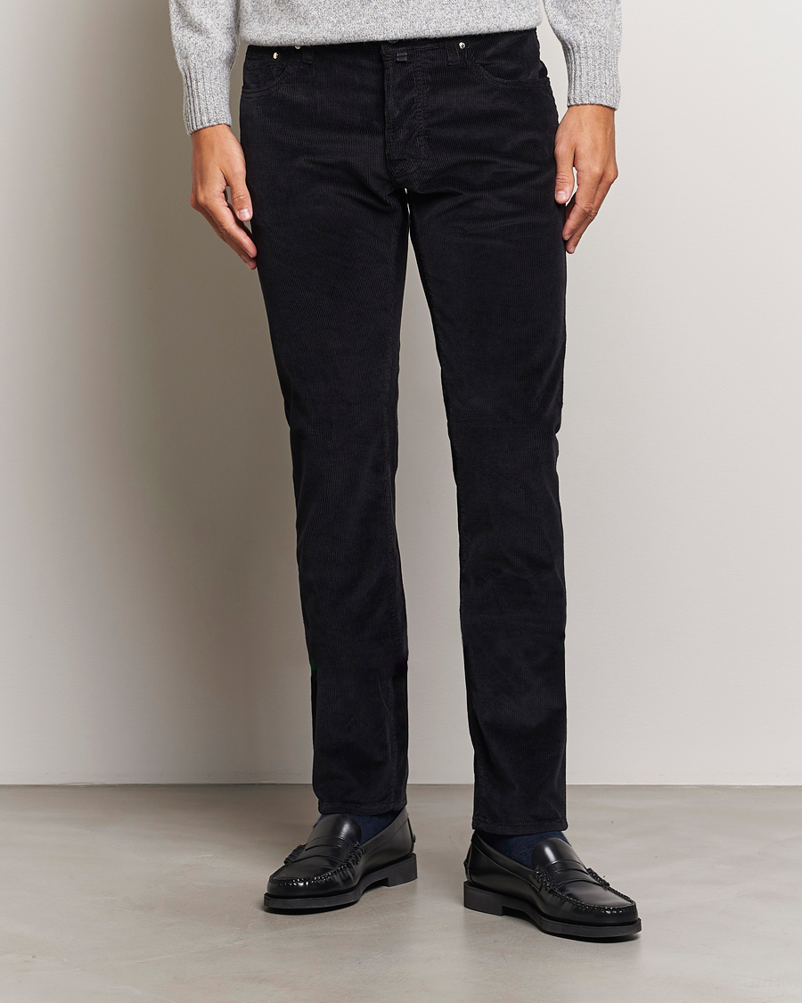 Herre |  | Jacob Cohën | Bard 5-Pocket Medium Corduroy Trousers Black