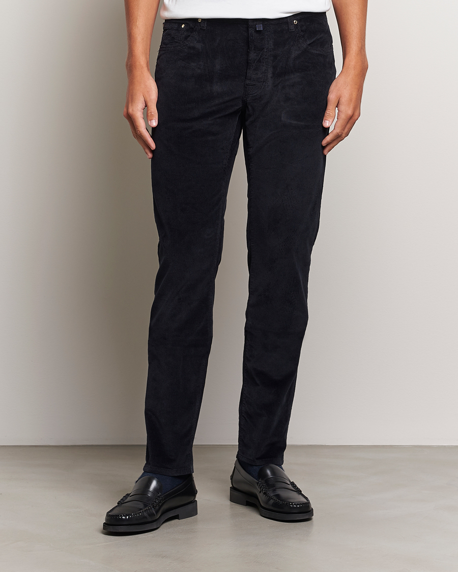 Herre |  | Jacob Cohën | Bard 5-Pocket Medium Corduroy Trousers Navy