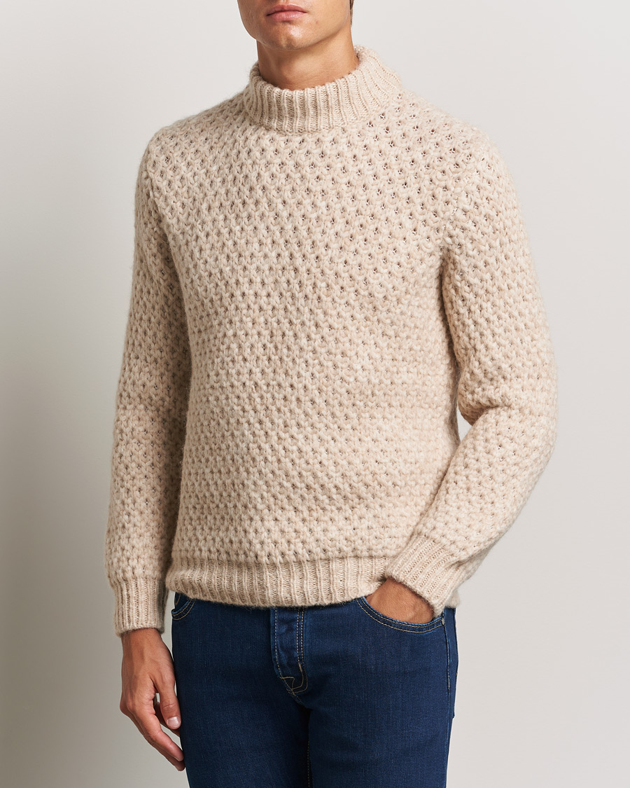 Herre |  | Jacob Cohën | Loose Knit Alpaca/Wool Sweater Melange White