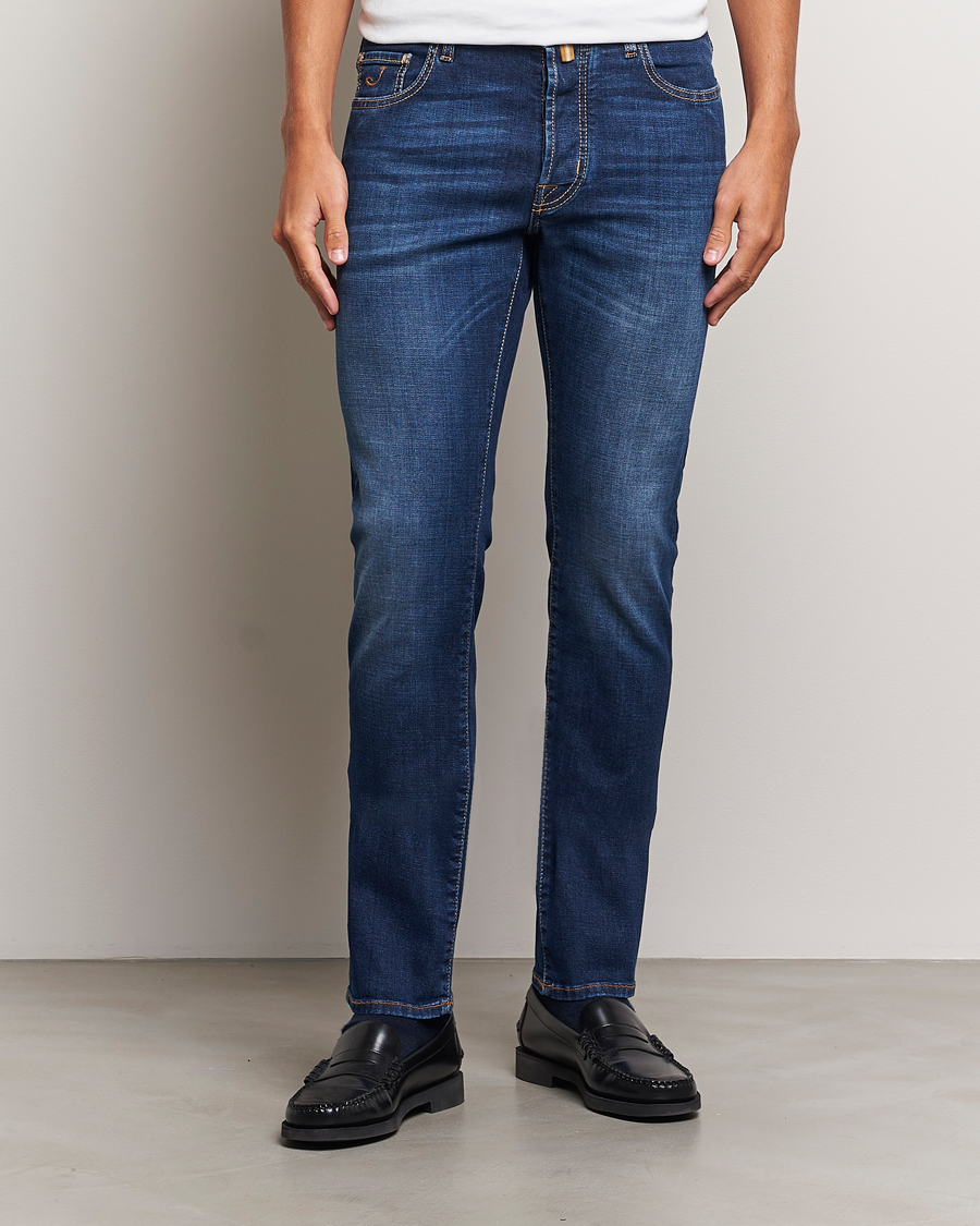 Herre |  | Jacob Cohën | Bard Slim Fit Stretch Jeans Mid Blue