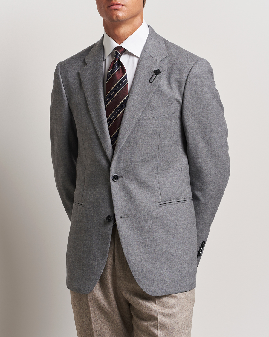 Herre | Uldblazer | Lardini | Wool Flannel Blazer Light Grey