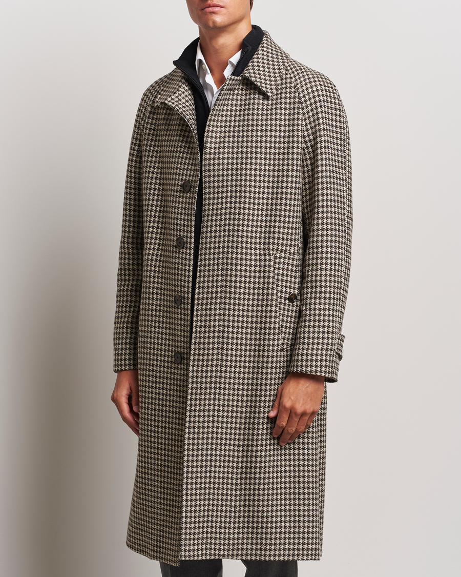 Herre | Tøj | Lardini | Houndstooth Wool/Cashmere Coat Brown