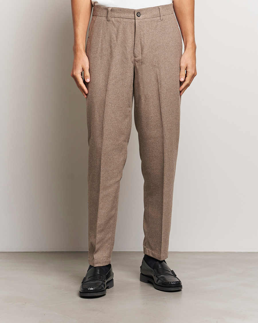 Herre |  | LES DEUX | Como Reg Wool Pants Desert Taupe Melange