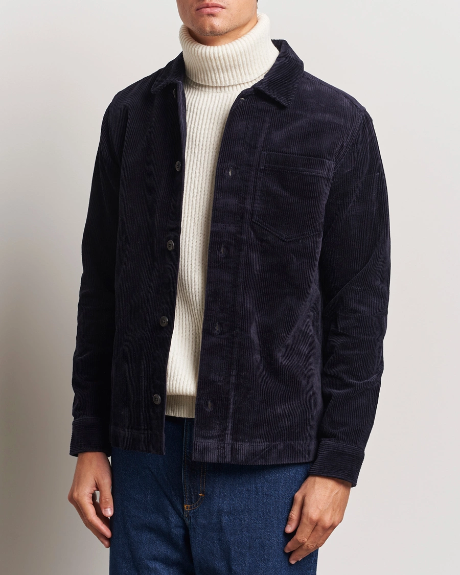 Herre |  | LES DEUX | Layton Corduroy Overshirt Dark Navy