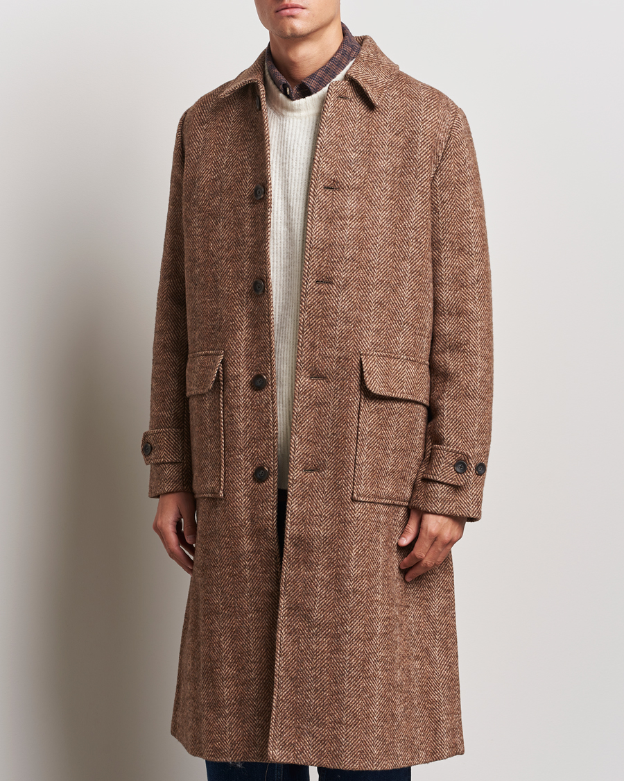 Herre |  | LES DEUX | Maximilian Herringbone Coat Coffe Brown