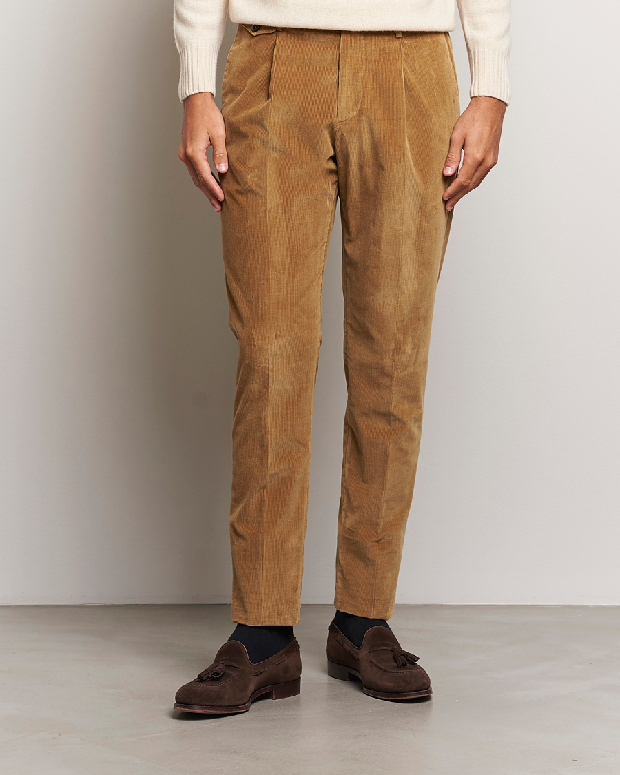 Herre |  | PT01 | Slim Fit Corduroy Trousers Brown