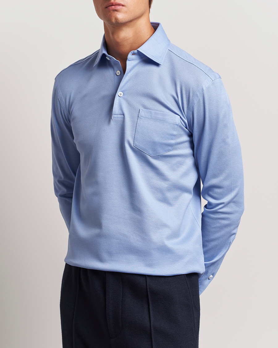 Herre | Langærmede polotrøjer | Ralph Lauren Purple Label | Long Sleeve Polo Light Blue