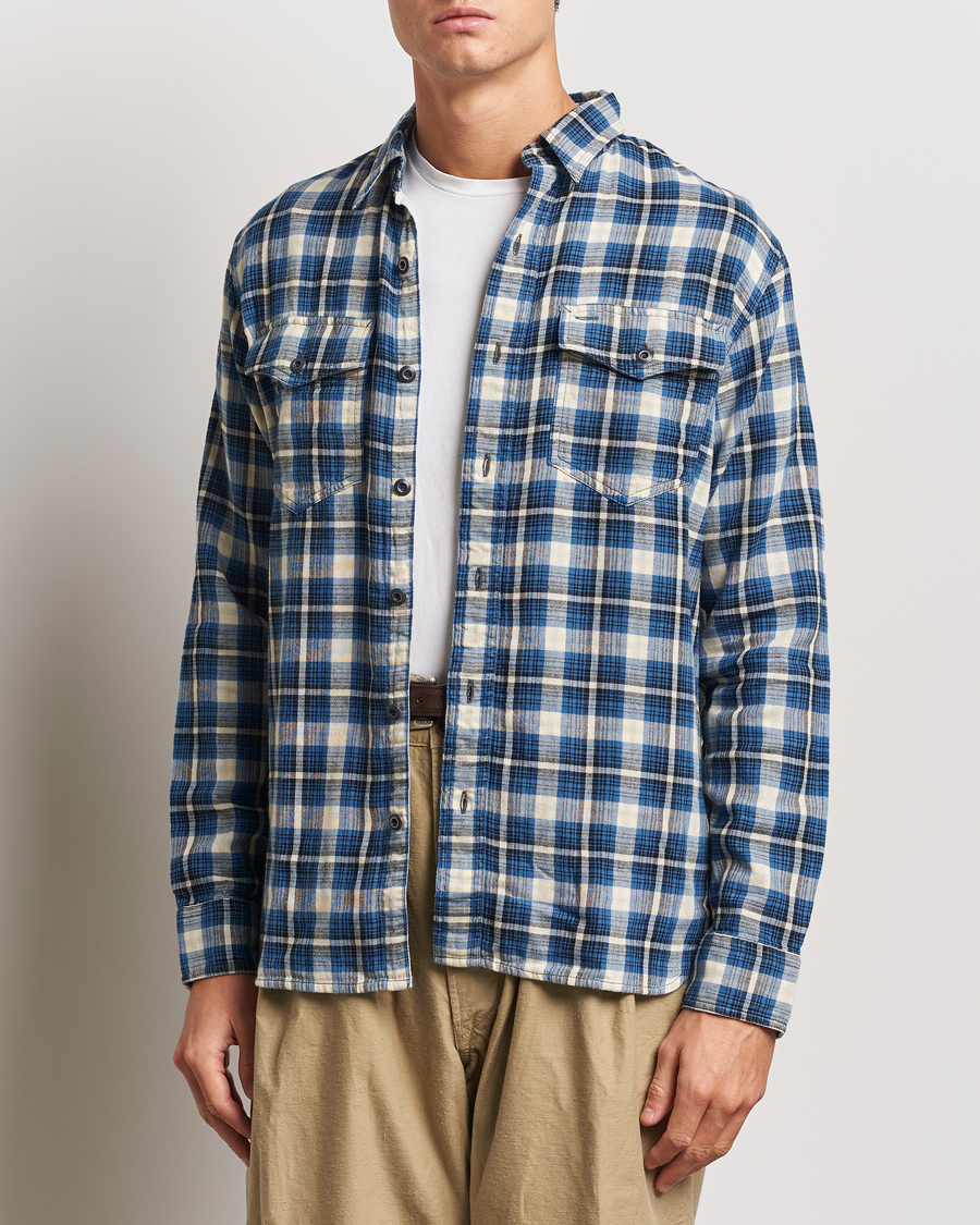 Herre |  | RRL | Herc Flannel Shirt Blue Check