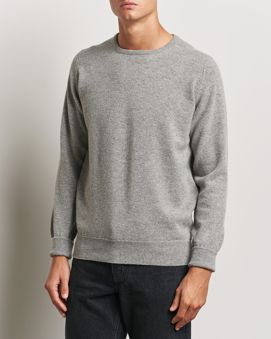 Herre | Pullovers med rund hals | William Lockie | Rob Lambswool Crewneck Flannel