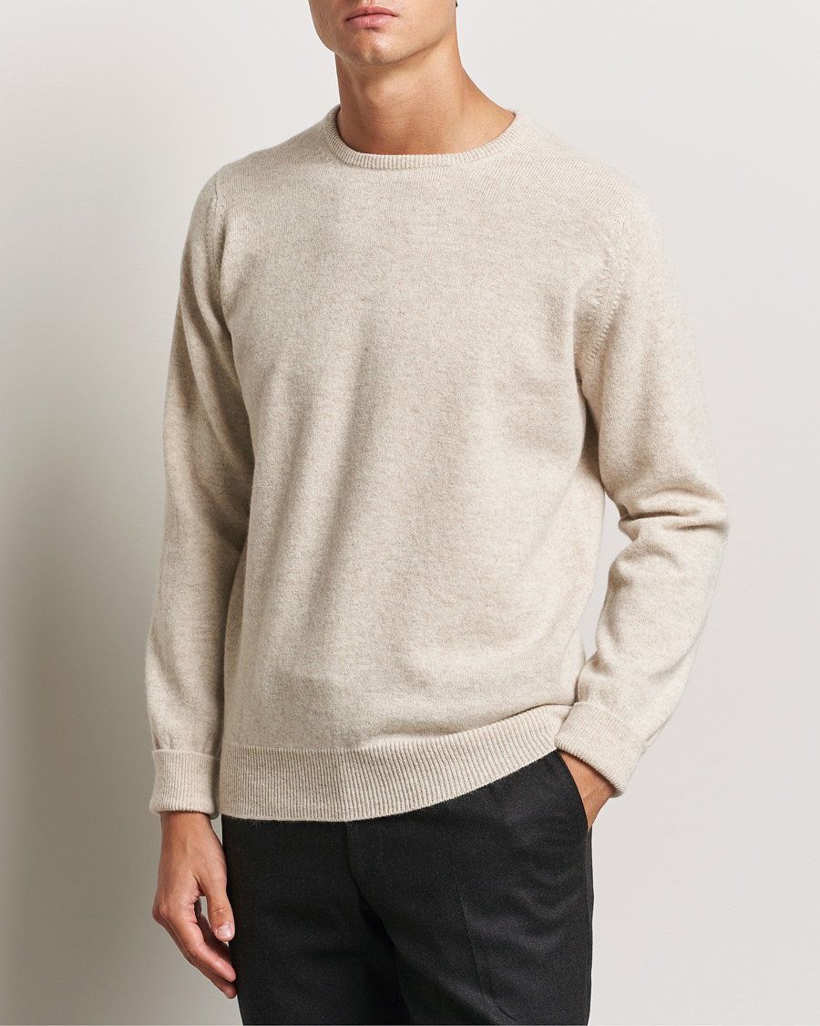 Herre | Pullovers med rund hals | William Lockie | Rob Lambswool Crewneck Linen