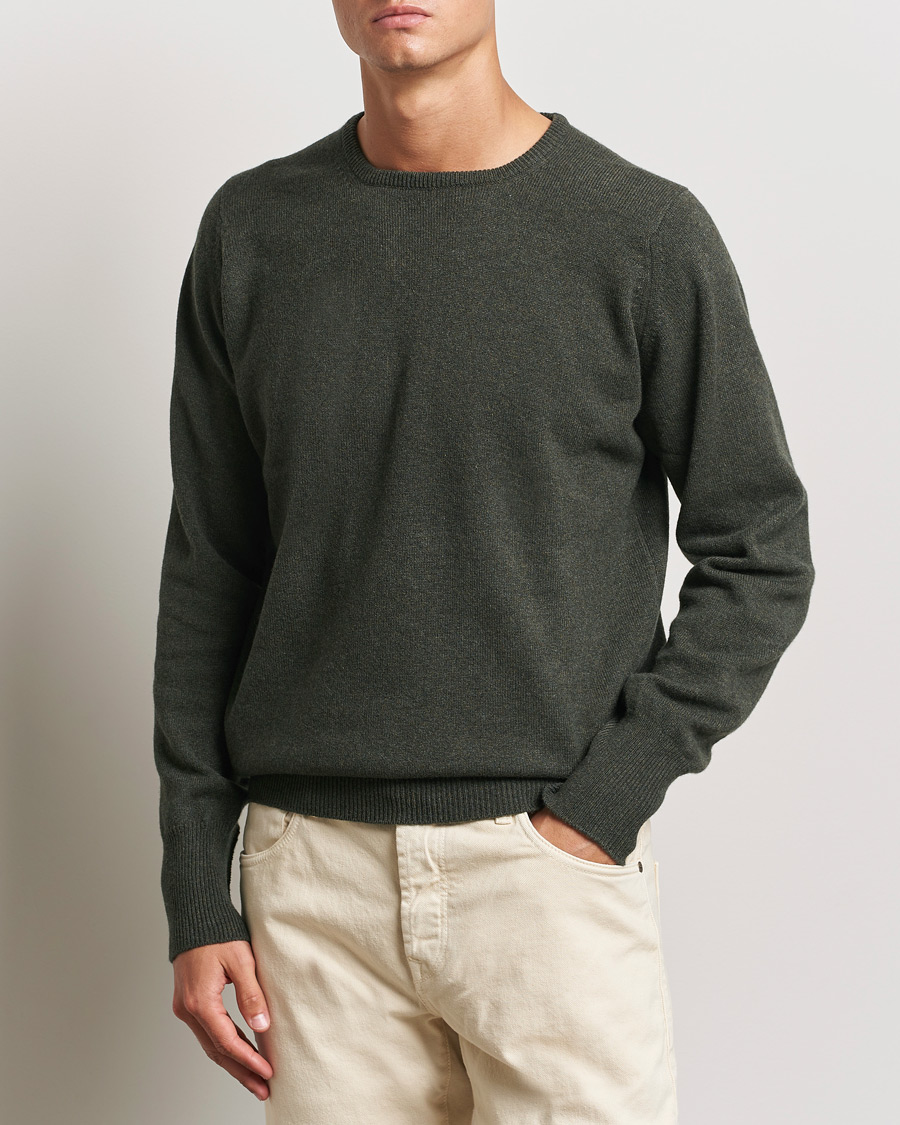 Herre | Tøj | William Lockie | Rob Lambswool Crewneck Seaweed