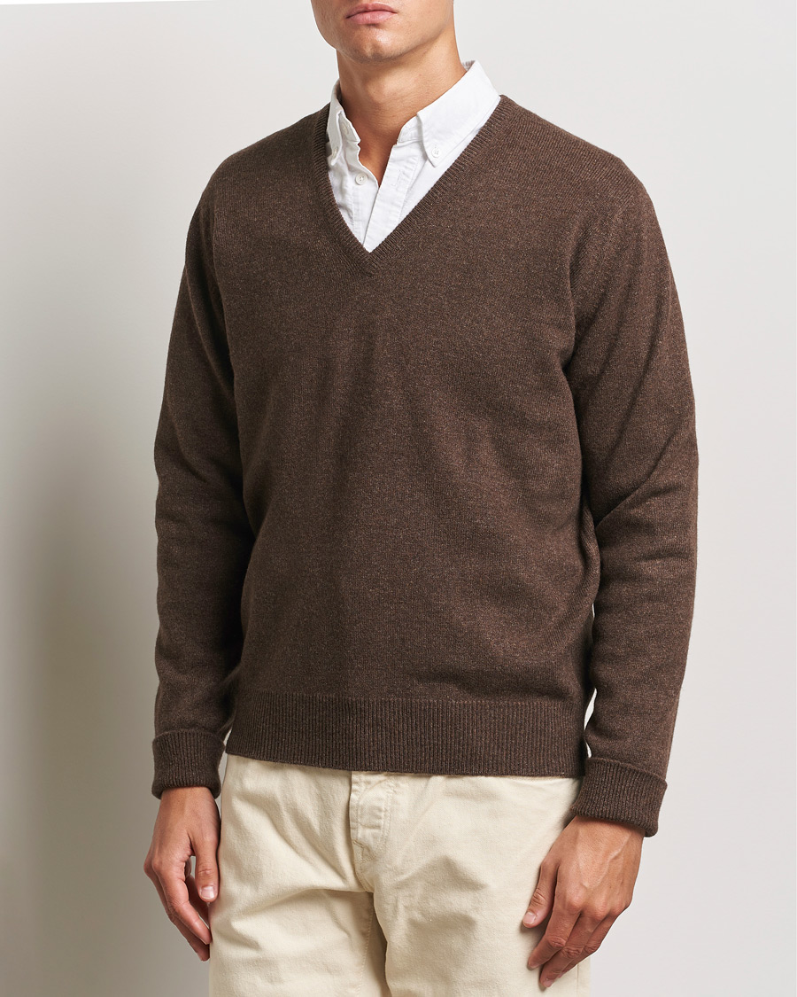 Herre |  | William Lockie | Rob Lambswool V-Neck Mocha