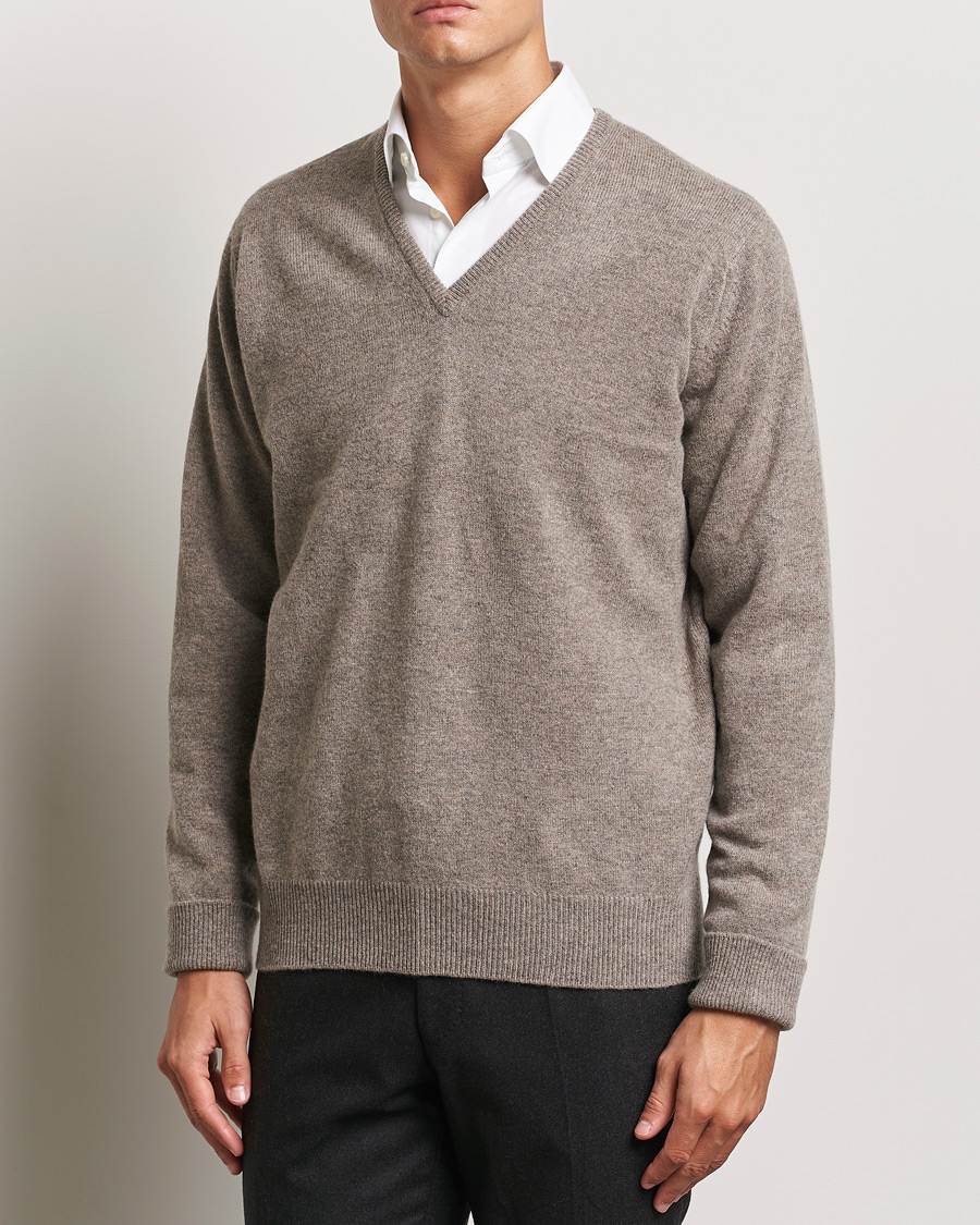 Herre | Pullovers med v-hals | William Lockie | Rob Lambswool V-Neck Vole