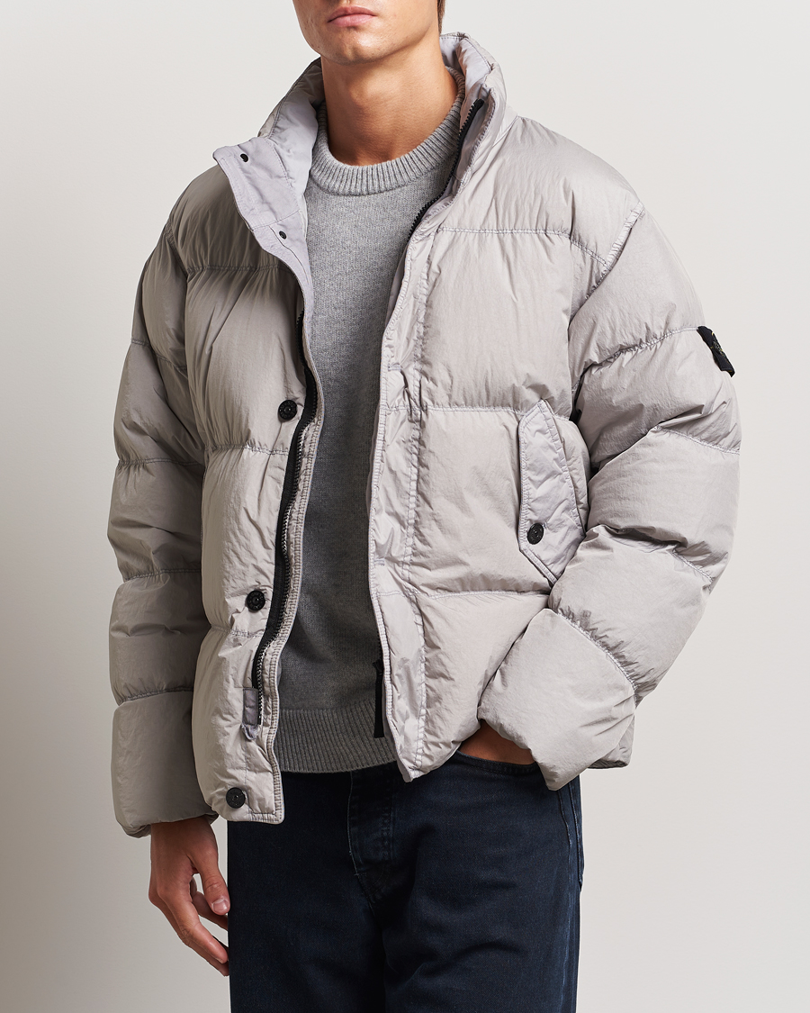 Herre | Dunjakker | Stone Island | Garment Dyed Recycled Nylon Down Jacket Grey